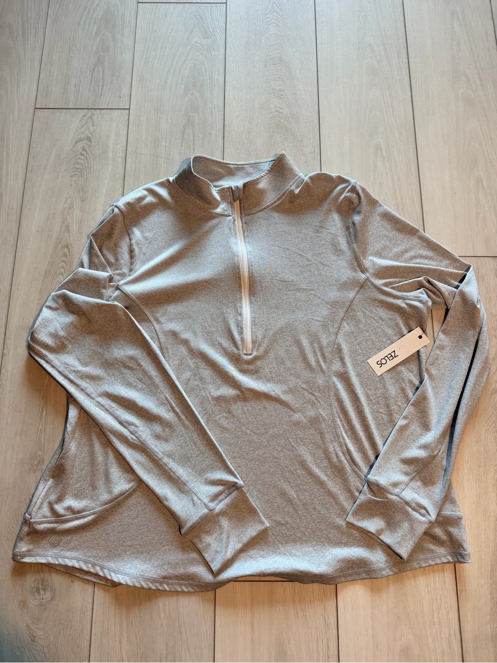 ZELOS Women's Core Medina Gray 1/4 Zip Pullover XXL